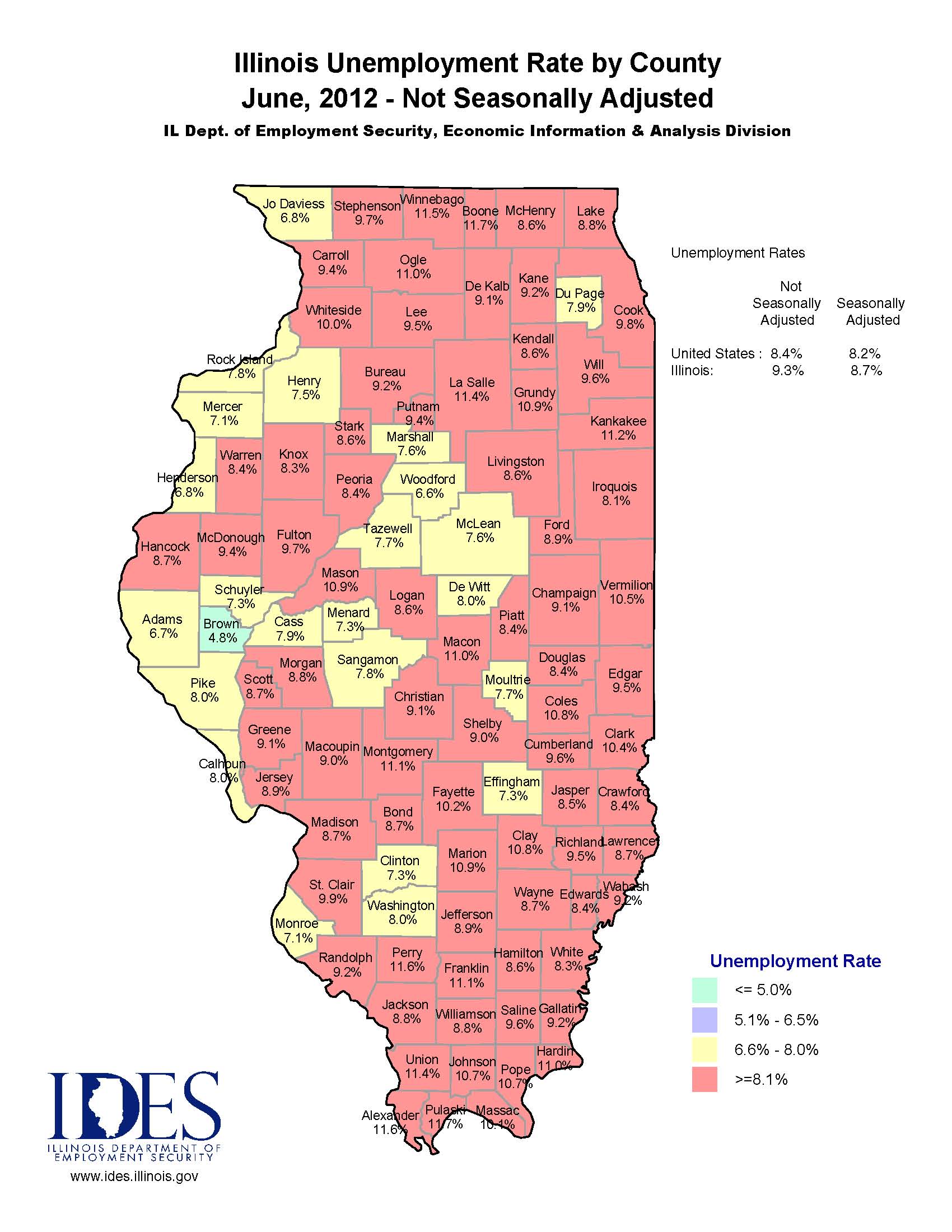 Adams County Ranks 3rd in Unemployment